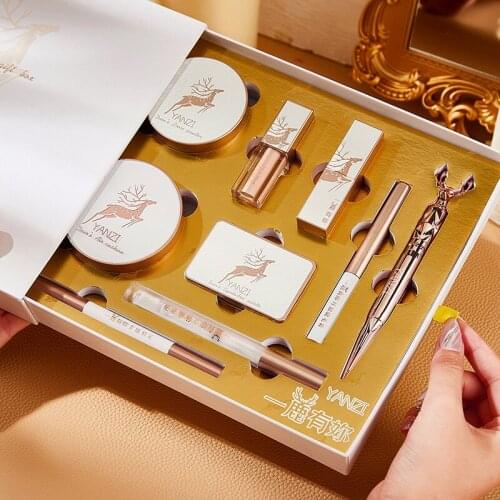 Cosmetic Set Makeup Mushroom Head Air Cushion Finishing Powder Face Powder Pearly Lustre Eye Shadow Valentines Gift Kit Dropship