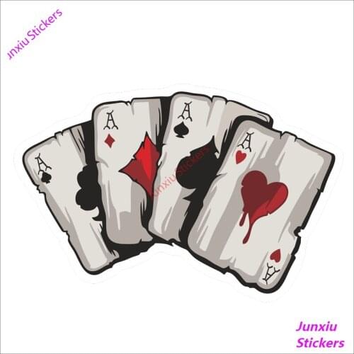 Creative Car Stickers Color Playing Cards A Bumper Cover Scratches Decals for Motorcycle Auto A4 Car Accessories KK15*10cm