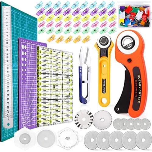 LMDZ Rotary Cutter Set Cutting Mat Quilting Cutting Patchwork Ruler Sewing Clips Leathercraft Supplies Sewing Tool