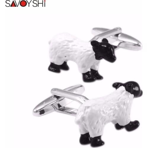 SAVOYSHI Fashion Animal Cufflinks for Mens Shirts Cuff Accessories High Quality Cufflinks Black White Enamel Brand Jewelry