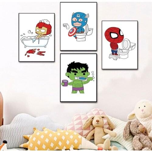 Funny Cartoon Marvel Comics Superhero Spider Man Iron Man 5D DIY Diamond Painting Embroidery Kits Mosaic Handwork for Home Decor