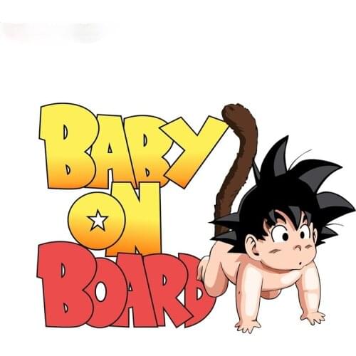 LLY-0604 Car Stickers Baby on Board Goku Modeling Decals PVC Cars Styling Accessories Sunscreen Waterproof Exquisite Auto Decal