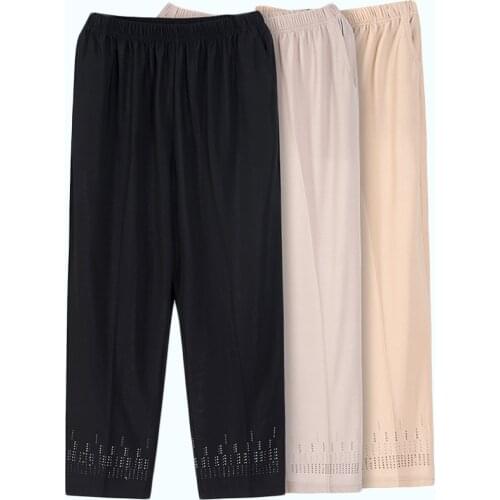 New Summer Women Pant 2019 Fashion High Waist Loose Capris Pants Casual Straight Pants Black Plus Size Pantalon Pemme