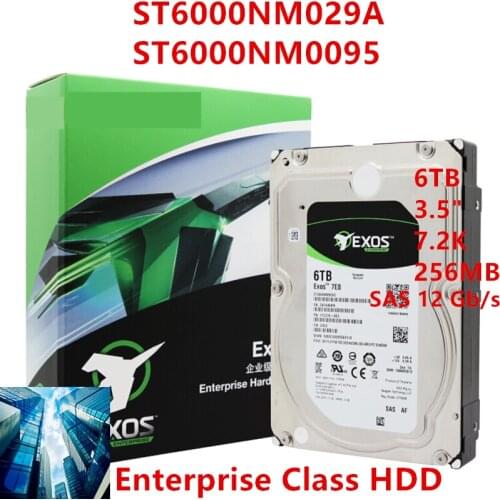 New HDD For Seagate Brand Exos 6TB 3.5" 7.2K SAS 12 Gb/s 256MB 7200RPM For Internal HDD For Enterprise HDD For ST6000NM029A/0095