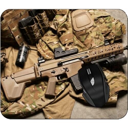 Office Mouse Pad Weapon Fn Scar Yellow Mouse Pad With Stitched Edges