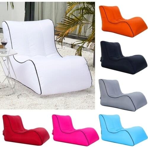 Outdoor Lazy Inflatable Couch Single Internet Celebrity Floatation Bed Portable Air Mattress Household Air Bed Air-Free