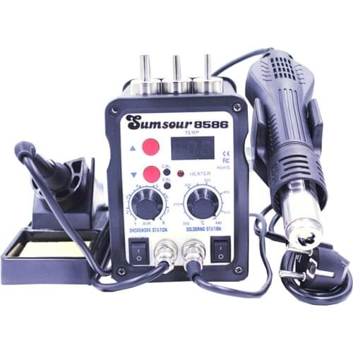 2 In 1 SMD Rework Soldering Station 8586 AC 110V / 220V 700W Hot Air Heat Gun For Welding Desoldering Repair Tools