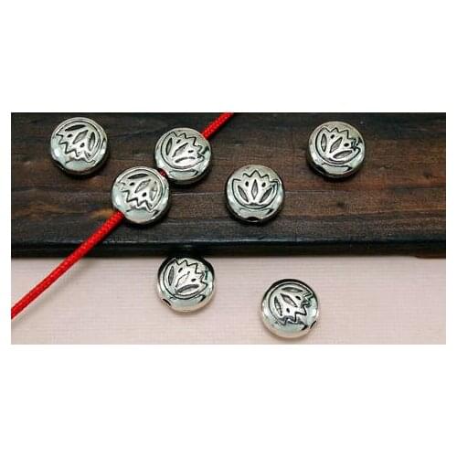 20pcs/lot 8mm Tibetan Silver Pattern flat spacer Loose Bead Spacer Beads Connectors for DIY Jewelry Making bracelet