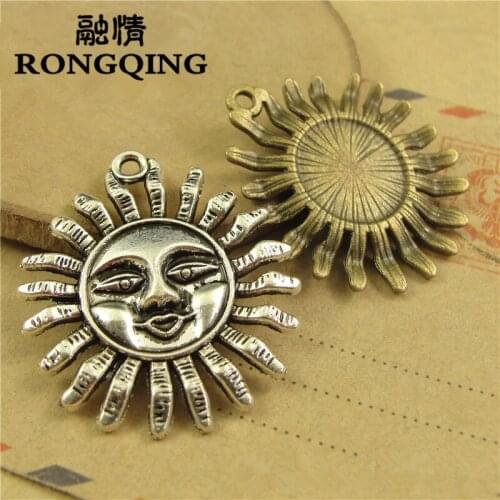 RONGQING 30MM 40pcs/lot sun Pendants Necklaces Handmade Fashion Jewelry Charms DIY