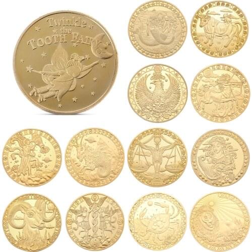Tooth Fairy Gold Plated Commemorative Coin Creative Kids Tooth Change Collectible Great Gift Physical Gold Commemorative Coin