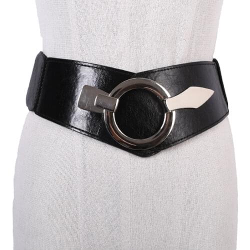 2021 Fashion Metal Buckle Wide Leather Belt Punk Cool Belts Exaggerate Heavy Metal Wide Belts Hip Hop Leather Pu Belt for Women