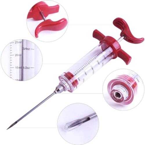 BBQ Meat Steak Syringe Marinade Injector Flavor Marinades Needle Turkey Pork Chicken Spices Cooking Tools Kitchen Gadgets Beef
