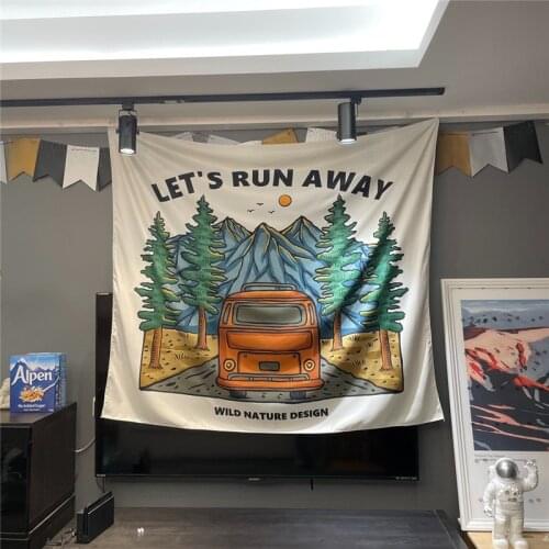 Nordic Forest Park Hanging Fabric Background Wall Covering Home Decoration Wall Blanket Tapestry Bedroom Camping Towel