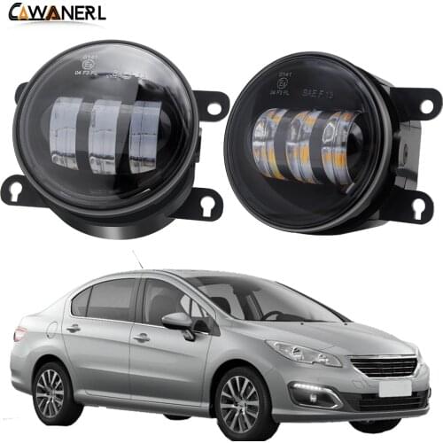 LED Fog Light For Peugeot 408 2017 2018 Car Accessories Front Bumper Fog Lamp DRL White Amber 30W 6000LM H11 12V High Bright