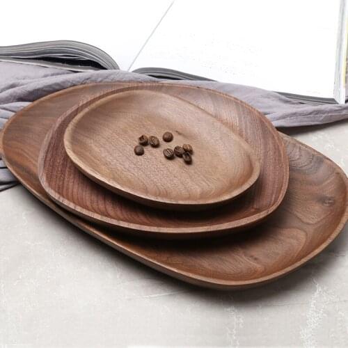 Whole Wood Cake Plate Wooden Pan Fruit Dishes Dessert Serving Tray Bread Nuts Snacks Tea Tray Sushi Plates Tableware