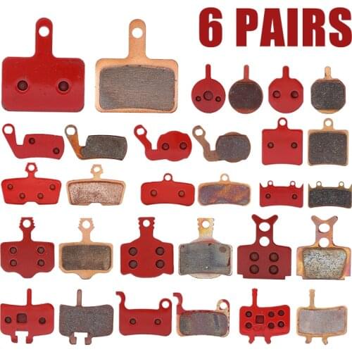 6 Pairs(12pcs) Red Sintered Disc Brake Pads MTB Bicycle For SHIMANO ZOOM FORMULA MAGURA AVID BENGAL Cycling Brake Pads Bike Part