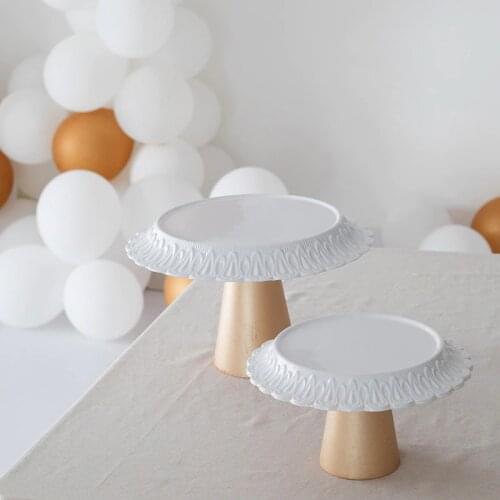 Vintage Champagne gold cake stand Shallow pallet home decorations cake tools bread food fruit