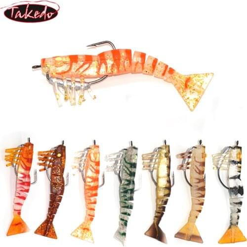 TAKEDO LV01B high quality lures 90mm 8g soft bait fishing shrimp lure