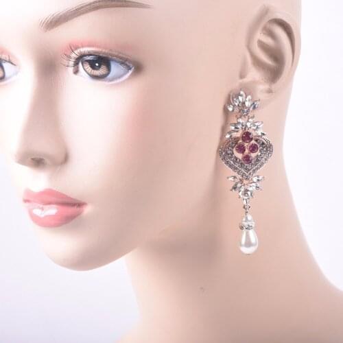 High - grade crystal luster zircon crystal pearl pendant earrings European and American hot selling female jewelry