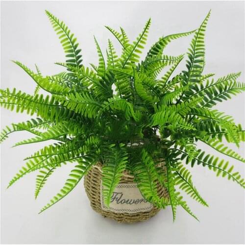 Green Plant Flowers Simulation Fern Leaves Artificial Plant Decorative Fake Shrub Artificial Fern for Flower Arrangement