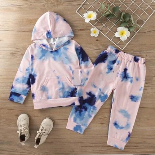 Girls' Long-sleeved Hooded Sweatshirt Trousers Suit Kids Boutique Clothing Wholesale Fashion Clothes Toddler Fall Clothes 2021