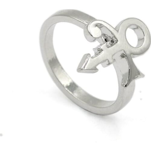Youe shone Simple Cute Light Sliver Women Prince RIP Ankh Sign Single Jewelry Prince Love Symbol ring For Women