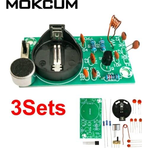 3pcs Frequency Modulation Wireless Microphone Module DIY Kit FM Transmitter Board Parts Kits Simple Electronic Suite
