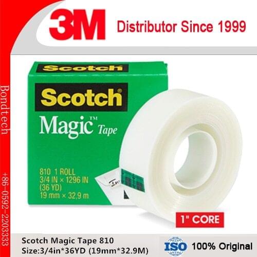 3M Scotch 810 Magic Tape 19mm*33m (3/4IN*1296IN) 5pcs/pack Invisable Adhesive Tape Office Supplies