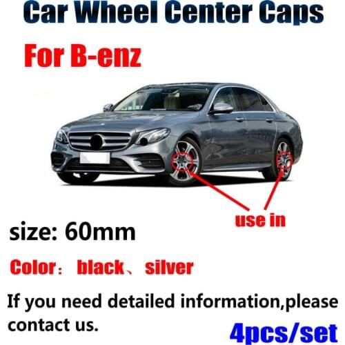 4pcs 60mm black silver car Wheel center Hub Caps rim Covers For Mercedes Benz A B C CLA CLS G M R Accessories