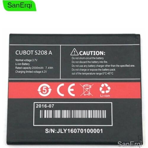Battery For CUBOT S208A S208 A Batterie Bateria High Quality ACCU AKKU 2000mAh