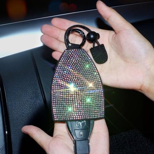 Diamond Rhinestone Car Key Case Bling Crystal Key Wallet Universal Girls Women Car Key Bag Purse Housekeeper Key Chain
