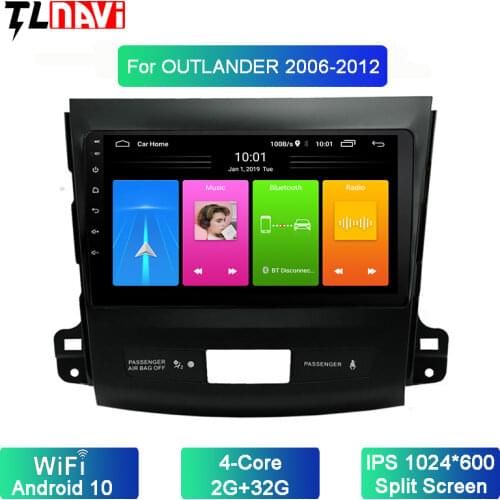 Android 10 full touch screen 9 Inch car gps radio navigation For 1Mitsubishi Outlander 2006 2007 2008 2009 2010 2011 2012