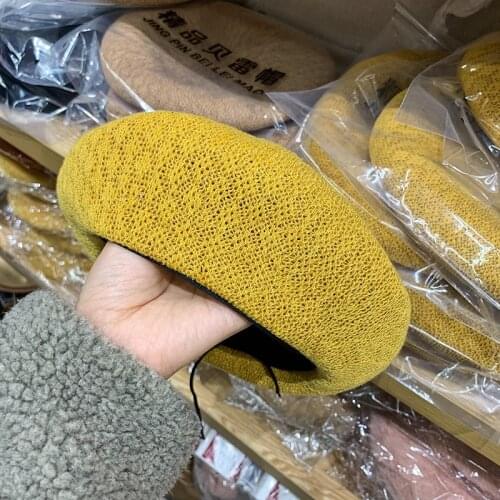 202003-JS036 new spring summer color polyester Hollowing out Ventilation beret cap men women leisure painter hat