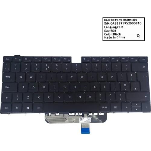 UK GB British Backlit keyboard laptop for Huawei Magicbook Pro HBL-W19 HBL-W29 HLY-W29R KLV-W29L notebook keyboards backlight
