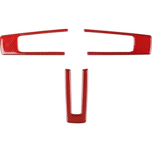 Fit for Ford Mustang 2009-2013 Carbon Fiber Steering Wheel Button Frame Cover Interior modification car accessories