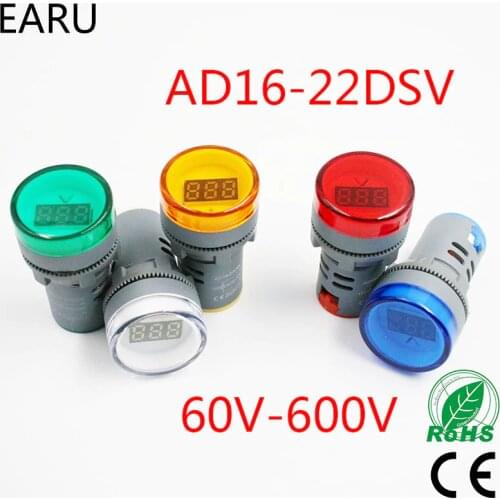22MM Digital LED AC Voltmeter Ampermeter Ammeter 60-500V 0-100A Voltage Current Ampere Meter Gauge Tester Indicator Lamp Pilot