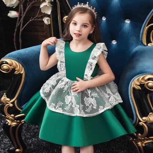 Kids Dresses for Girls Bow Dress Party Fashion Child Evening Dress Tutu Birthday Princess Girls Clothes for 1 2 3 4 5 Years