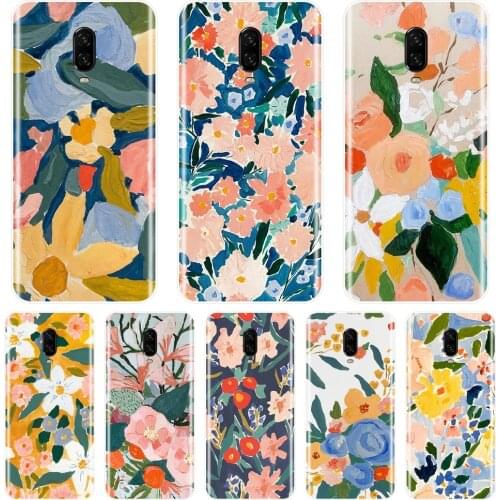 For OnePlus 3 3T 5 5T 6 6T 7 7 Pro Phone Case Silicone Aesthetic Flower Floral Soft Cover For One Plus 3 3T 5 5T 6 6T 7 7 Pro