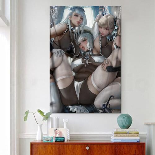 Game animation sexy girl poster decorative painting video game cartoon surrounding tapestry wall background canvas