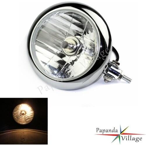 Papanda EMARK H4 12V Motorbike Chrome Head Light Headlamps Lighting Custom for Harley Choppers Bobbers