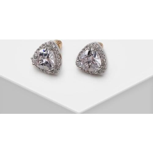 Amorita boutique Exquisite triangular zircon stud earrings