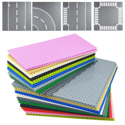 Classic Road Base Plates Plastic Bricks city street Baseplates Compatible All Brand dimensions Building Blocks Construction dots