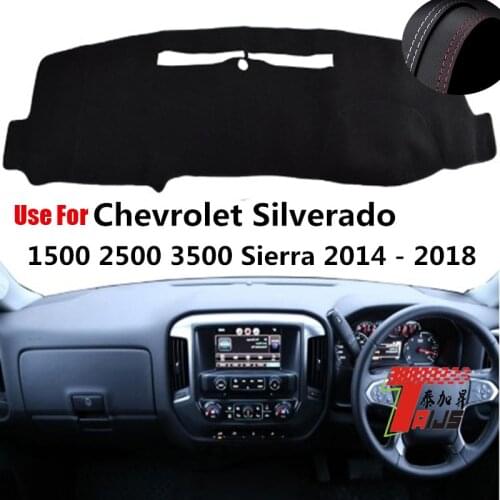 TAIJS Factory Classic Leather Car Dashboard Cover For Chevrolet Silverado 1500 2500 3500 Sierra 2014-2018 Right hand drive