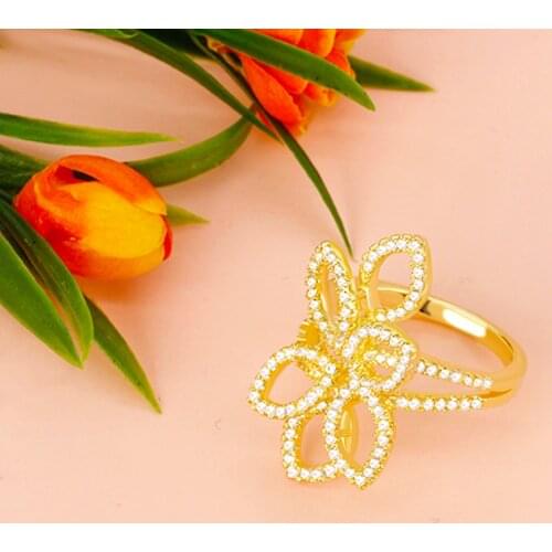 TIRIM Luxury Cubic Zirconia Leaf Finger Rings for Women Dubai Wedding Crystal Fashion Anillo Trendy Jewelry Gifts 2020 New