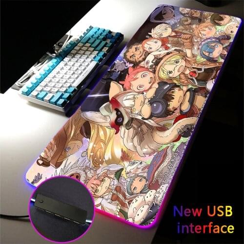 Rgb Mouse Pad Xxl Anime Notebook Gaming Accessories Desk Mat Game Carpet Mouse Pad Mini Computer Waterproof Non-slip Game Carpet