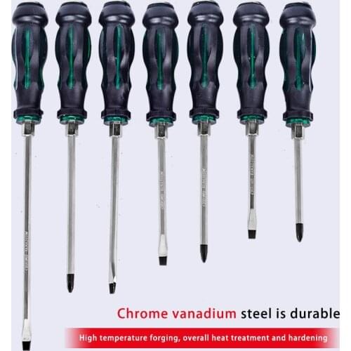 OUDISI 1Pcs 4"-8" Chrome Vanadium Steel Magnetic Screwdriver Slotted & Phillips Head Mixed Hex Impact Bolster Screwdriver