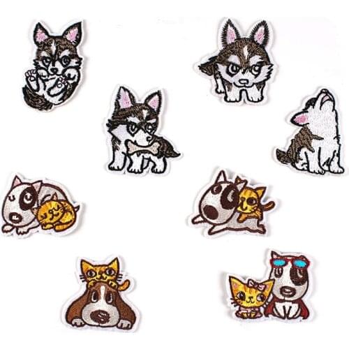 Cartoon Dog Husky II Ha Embroidery Cloth Stickers Clothing Accessories Badge Patch Stickers