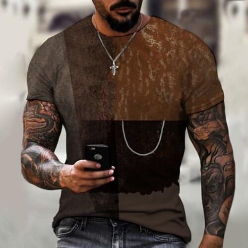 New Mens Simple Design Color Mosaic Pattern T-shirt Fashion Casual Short Sleeve Top Brand Clothing Size Xxs-6xl