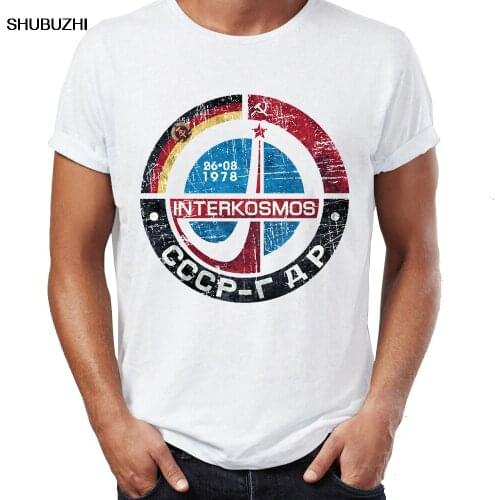 Mens T Shirt CCCP Russia Soviet Union USSR Era Space Interkosmos Boctok Rocket Buran Space Shuttle Memorial Lenin Tee clothing