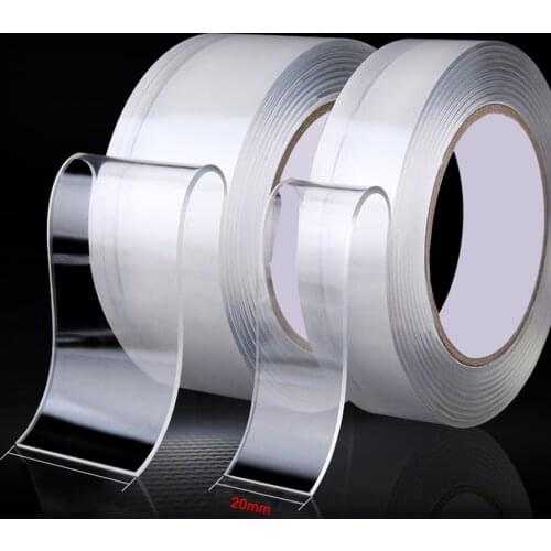 1/2/3/5M Nano Tape Transparent Two Sided Seamless Adhesive Tape Reusable Washable Cleanable Home